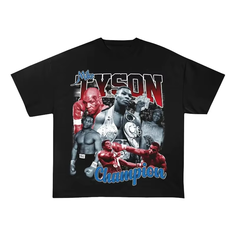 Streetwear Brand Trends - T-shirt rétro imprimé Mike Tyson 2026,