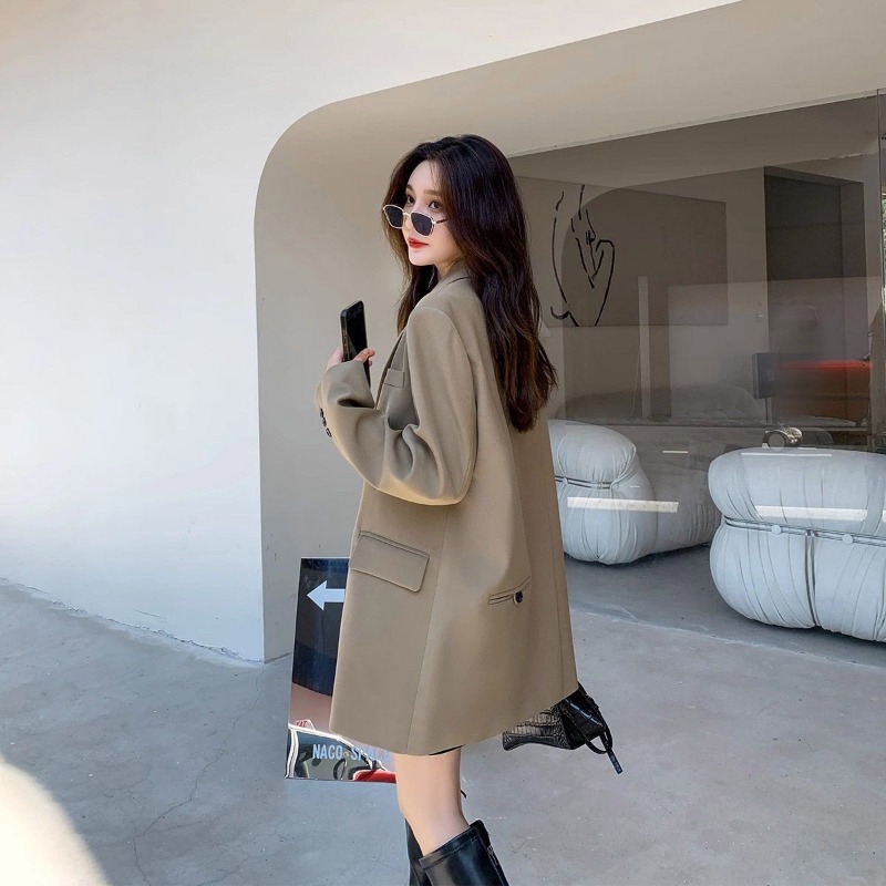 Streetwear Brand Jacket - Blazer noir à manches longues pour
