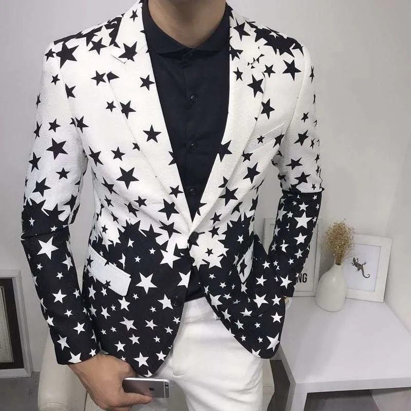Streetwear Brand Jacket - Blazers ajustés à imprimé étoiles Nouveauté