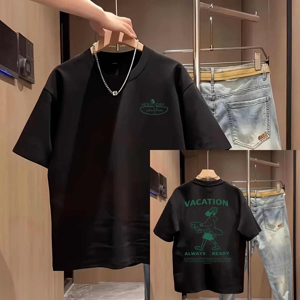 Streetwear Brand Slogans - T-shirt décontracté tendance avec imprimé figuratif