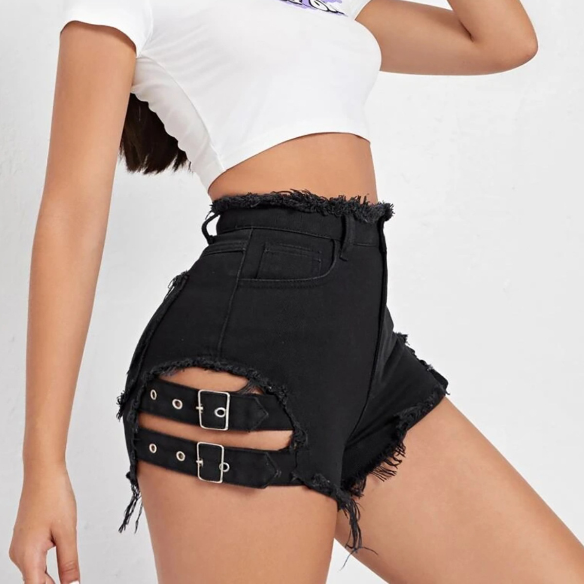 Shorts en jean taille haute po - Streetwear Brand Shorts avis et prix