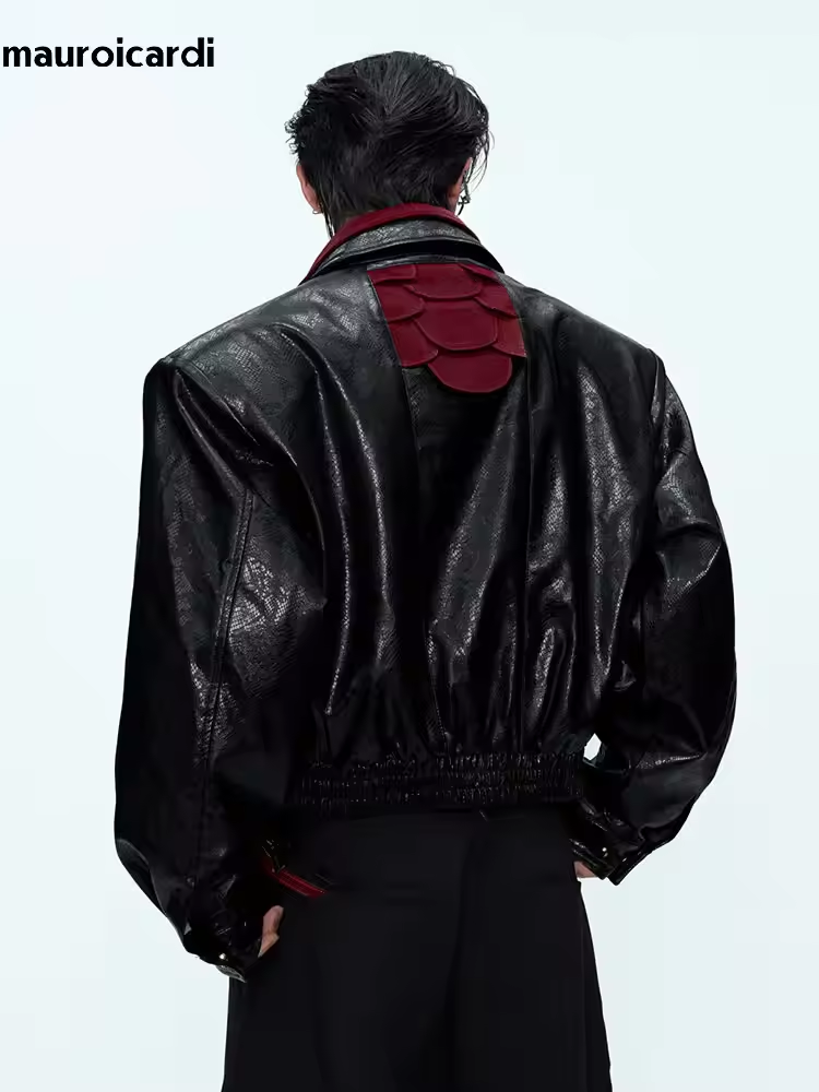 Veste en cuir PU à imprimé ser - Streetwear Brand Jacket avis et prix