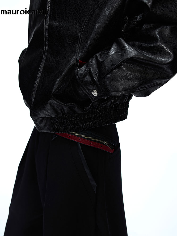 Veste en cuir PU à imprimé ser - Streetwear Brand Jacket avis et prix