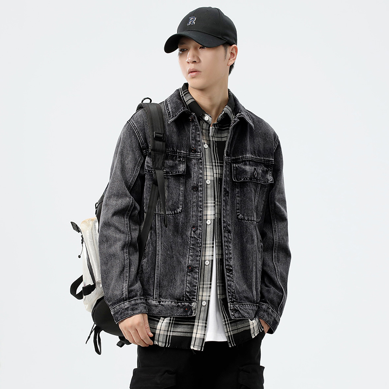 Veste en jean délavée coupe am - Streetwear Brand Jacket avis et prix