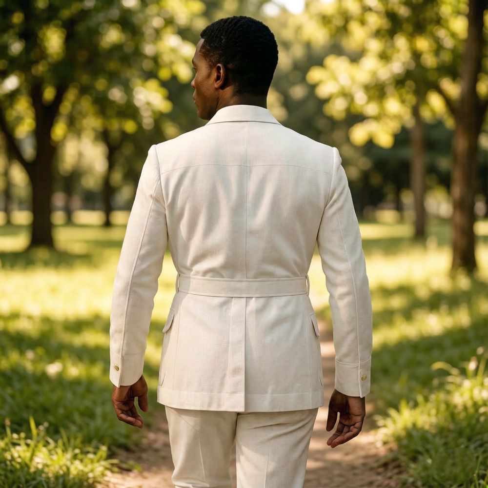 Costume de safari en lin blanc - Off White Belt avis et prix