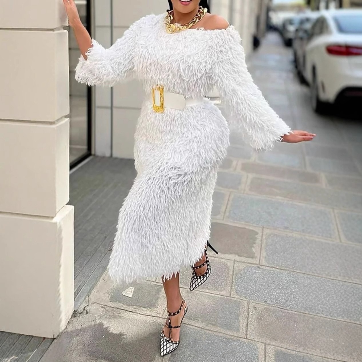Robe de soirée d'hiver pour fe - Off White Belt avis et prix