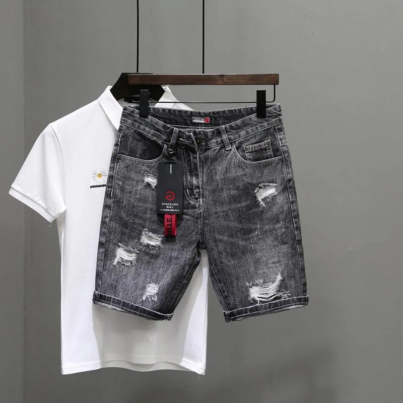 Short en jean déchiré extensib - Streetwear Brand Shorts avis et prix