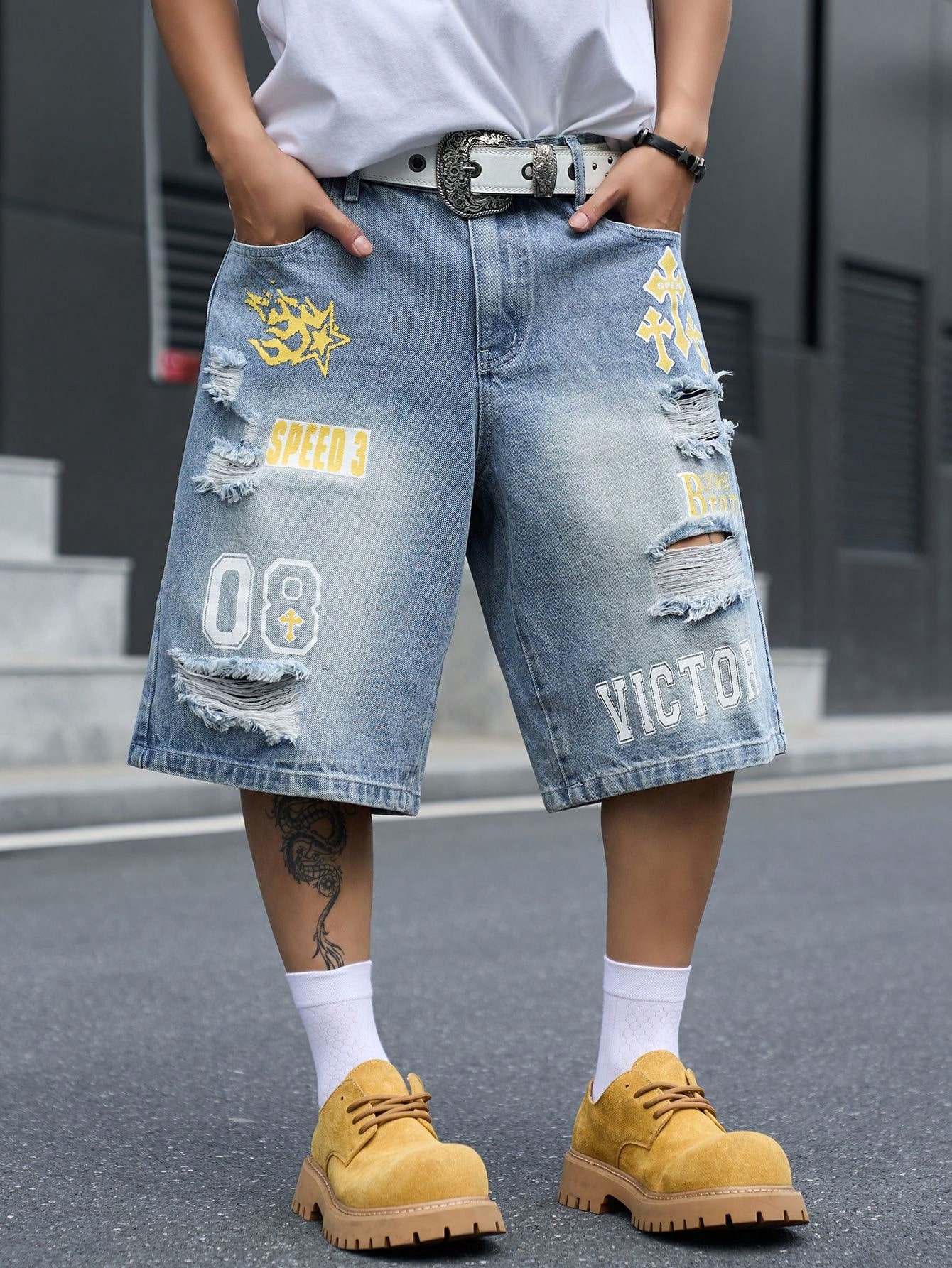 Shorts en jean ample pour homm - Streetwear Brand Shorts avis et prix