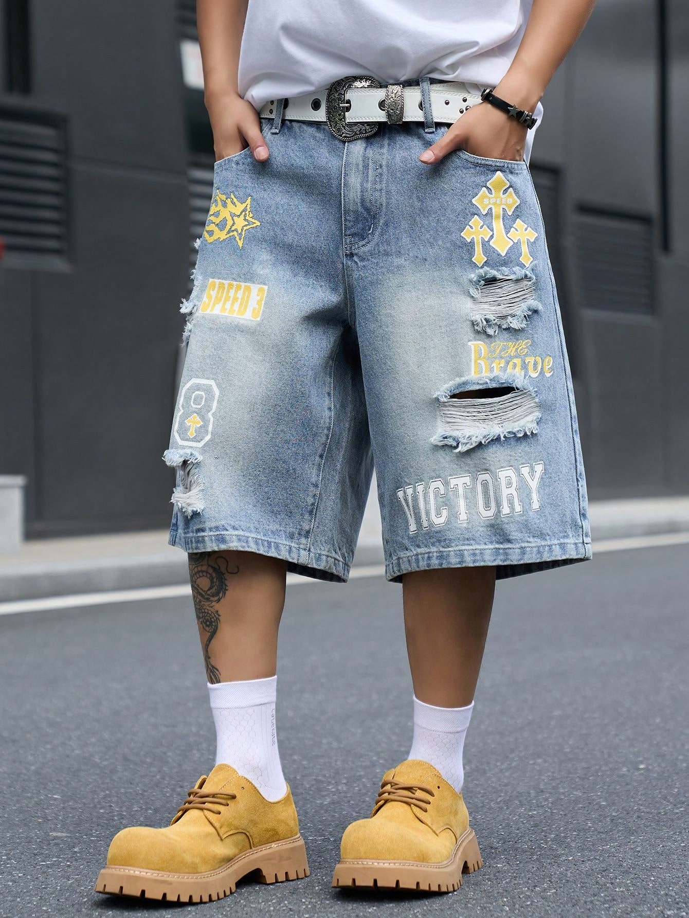 Shorts en jean ample pour homm - Streetwear Brand Shorts avis et prix