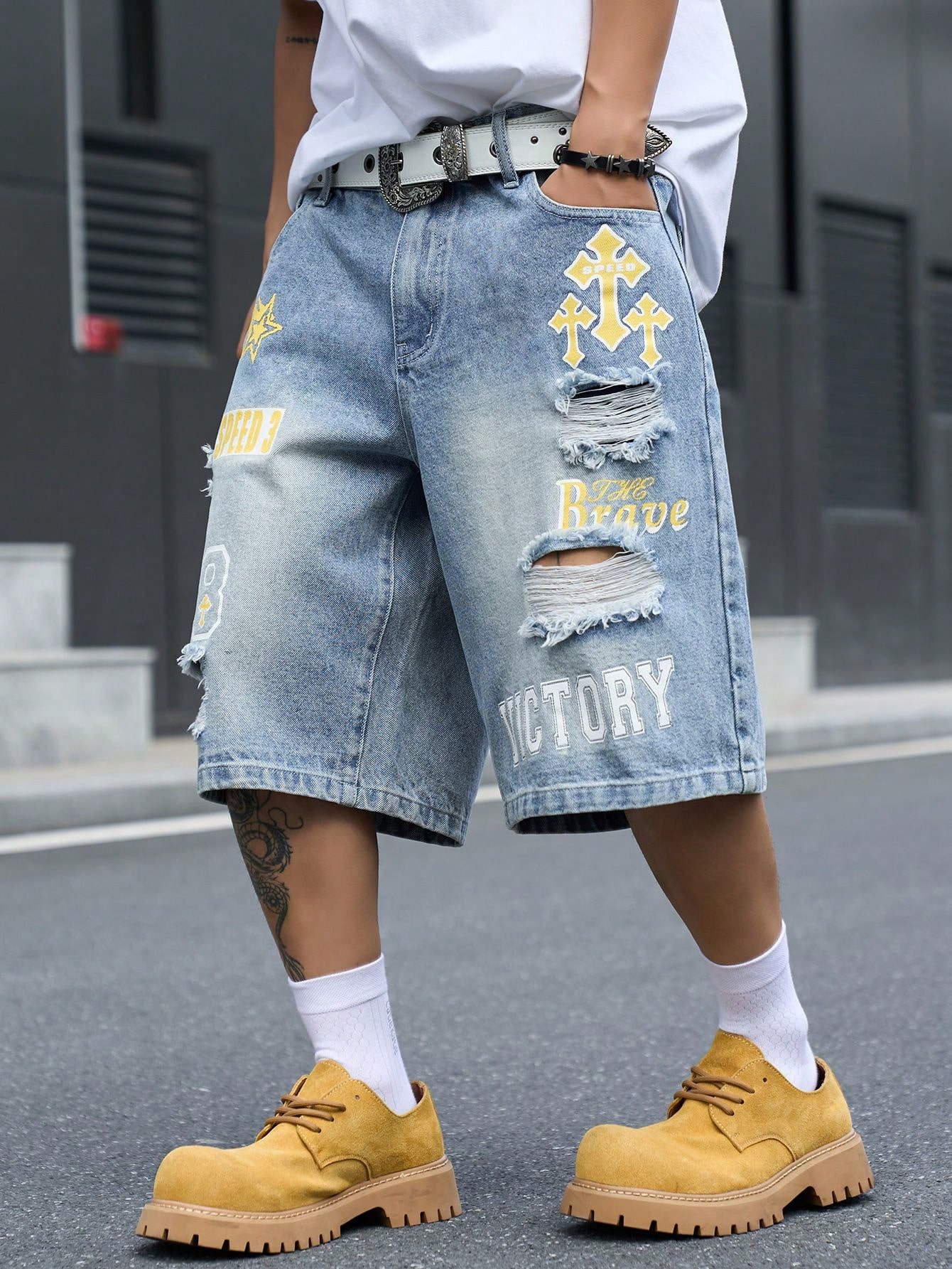 Shorts en jean ample pour homm - Streetwear Brand Shorts avis et prix